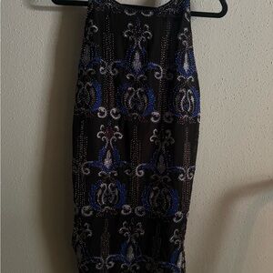 Francesca's Collections Black and Blue Backless Dress